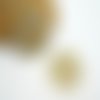 2 breloques rondes motif ethnique, oriental 22*20mm doré et émail rose, vert d'eau (kbd65)