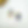 1 petite breloque forme ovale 14*8mm jaspe bleu et attache dorée (phpg05)