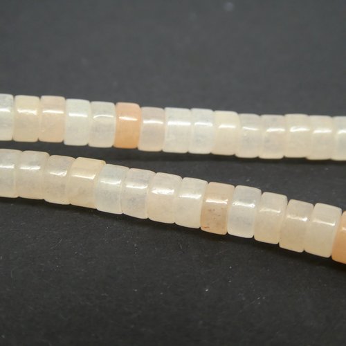 15 perles rondelles heishi 4*2.5mm aventurine rose - perles pierres naturelles (phpg02)