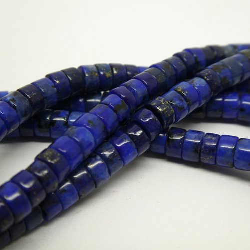 15 perles rondelles heishi 4*2.5mm lapis lazuli - perles pierres naturelles (phpg05)