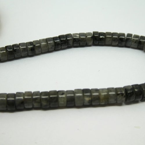 15 perles rondelles heishi 4*2.5mm labradorite - perles pierres naturelles (phpg07)