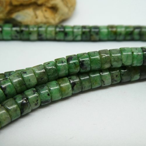 15 perles rondelles heishi 4*2.5mm turquoise africaine - perles pierres naturelles (phpg09)