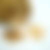 4 estampes filigranées feuille de ginkgo 25*22mm doré (8sef41)