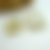 Paire boucle d'oreille puce rond, cercle avec petites billes, 17*13mm, 1 boucle, doré (8sbo97)