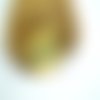 2 breloques fleur plissée doré avec cabochon en acrylique turquoise, 22*19mm (8sbd285)