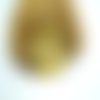 2 breloques fleur plissée doré avec cabochon en acrylique blanc, 22*19mm (8sbd287)