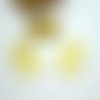2 breloques rectangle avec portrait, visage abstrait, 23*14mm doré (8sbd303)