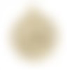 4 breloques rondes étoile avec strass 15*12mm - cabochon beige amovible (8sbd308)