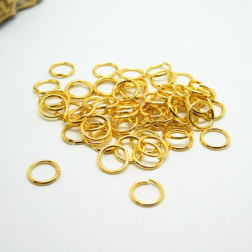 100 anneaux de jonction ouverts doré 6mm (8sad03)