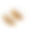 Paire boucle d'oreille puce forme ovale, navette strié 18*10mm, 1 boucle, doré - clou d'oreille ovale doré (8sbo100)