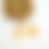 2 pendentifs, breloques rond avec soleil, 16*17mm, laiton doré or 18k (phbd30)