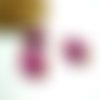2 pendentifs en agate naturelle teintée rose / violet 18*8mm, forme colonne (phag04)