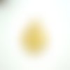 1 pendentif ethnique forme goutte acier inox 304 doré et jade blanc crème, 22*14mm (phpid02)