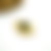 1 pendentif ethnique ovale 23*15mm, acier inox 304 doré et pierre noire (phpid06)