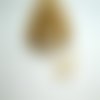 2 pendentifs, breloques forme irrégulière 24*12mm - résine imitation nacre et laiton doré (kbd82)