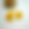 2 paires boucles d'oreilles puce forme ovale, 15*11mm, acrylique jaune - supports boucles d'oreilles à clous jaune (kbo39)