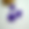2 paires boucles d'oreilles puce forme ovale, 15*11mm, acrylique violet - supports boucles d'oreilles à clous violet (kbo40)