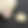 4 breloques rondes émaillées avec coeur - 18*15mm - blanc, rose fluo, doré (8sbd336)