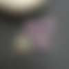 4 breloques coeur - 9*8mm - doré et émail violet (8sbd340)