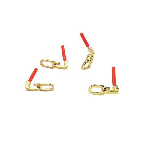 1 paire boucles d'oreilles à clous style maillon de chaîne 22x9mm doré - supports boucles d'oreilles or (ibbo05)