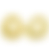 X4 pendentifs ovales froissés 30x19mm laiton doré - breloques ovales or (ibbd21)
