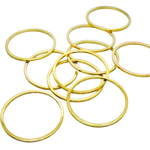 X10 connecteurs anneaux fermés ronds 20mm cuivre doré (ibcd10)