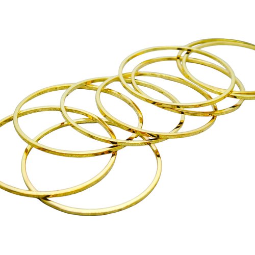 X8 connecteurs anneaux fermés ronds 30mm cuivre doré (ibcd11)
