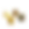 2 paires boucles d'oreilles à clous ronds martelés 12mm avec un trou, acier inoxydable doré 304 (usbo50)