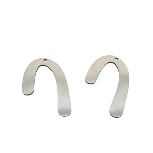 2 pendentifs forme arche, 31x19mm, acier inoxydable 201 - breloque arc argenté (usbai07)