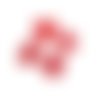 4 connecteurs coeur en acrylique opaque 20x15mm rouge - intercalaire bijou coeur rouge (phbr09)