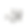 5 breloques, pampilles rondes 6x8mm acier inoxydable et strass en verre cristal (usbai26)