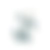 5 breloques, pampilles rondes 6x8mm acier inoxydable et strass en verre bleu (usbai29)