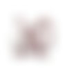5 breloques, pampilles rondes 6x8mm acier inoxydable et strass en verre rose (usbai33)