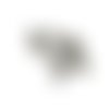 6 breloques, sequins ronds martelés 10mm acier inoxydable couleur argent (usbai37)