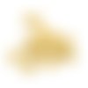 4 breloques, sequins ronds martelés 10 mm acier inoxydable doré (usbdai50)