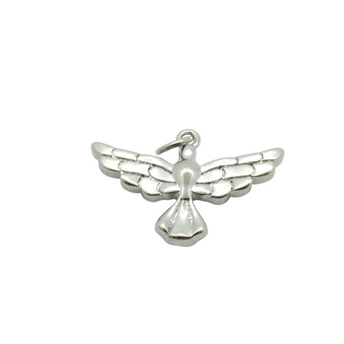 1 pendentif oiseau, aigle 23x19mm laiton plaqué argent platine (8sba173)