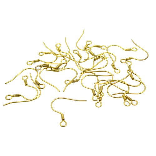 10 crochets boucles d'oreilles 20x17mm acier inoxydable 304 doré (8sbo126)
