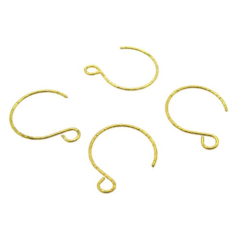 4 crochets boucles d'oreilles texturés 20x16mm acier inoxydable 316 doré (8sbo128)