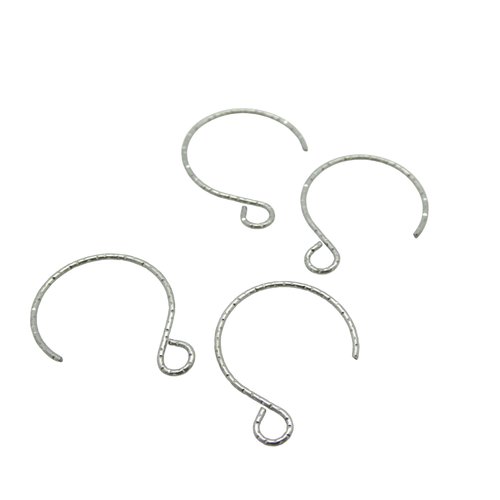 10 crochets ronds texturés pour boucles d'oreilles 20x16mm acier inox 316 (8sbo129)