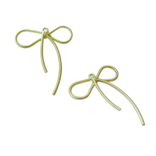 4 pendentifs noeud 44x36mm alliage de zinc doré (8sbd406)