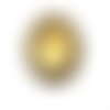 Broche ovale couleur bronze avec support cabochon 18*25