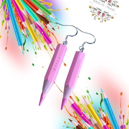 Boucles d'oreilles "crayon de couleur"