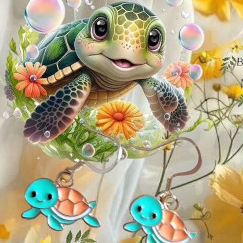 Boucles d'oreille tortue
