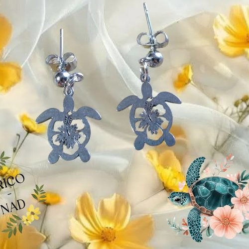 Boucle d'oreille tortue