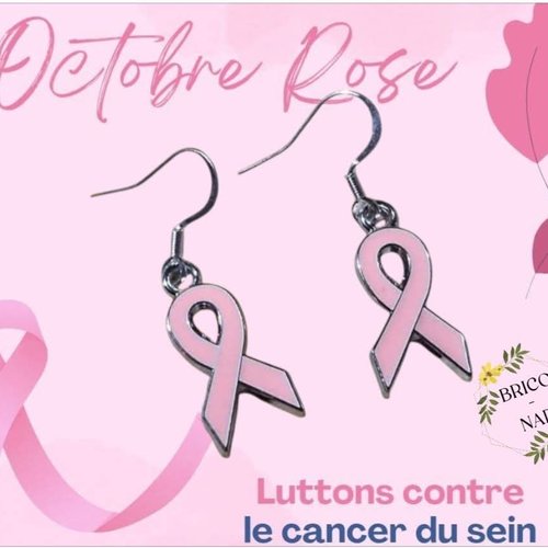 Boucles d’oreilles "octobre rose "