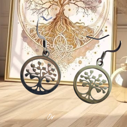 Boucles d’oreilles “arbre de vie” (or)