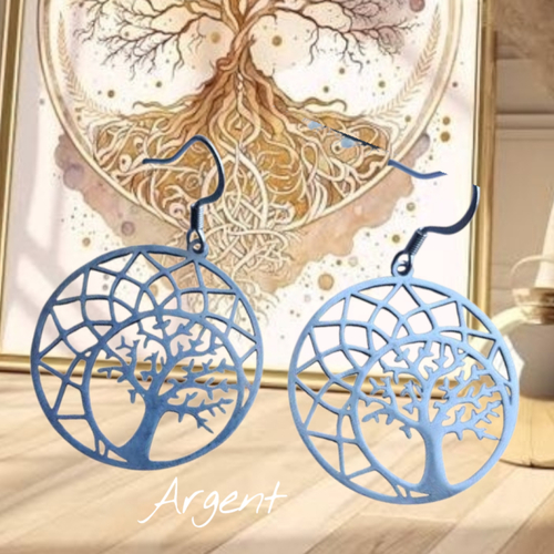Boucles d'oreilles "arbre de vie" (argent)