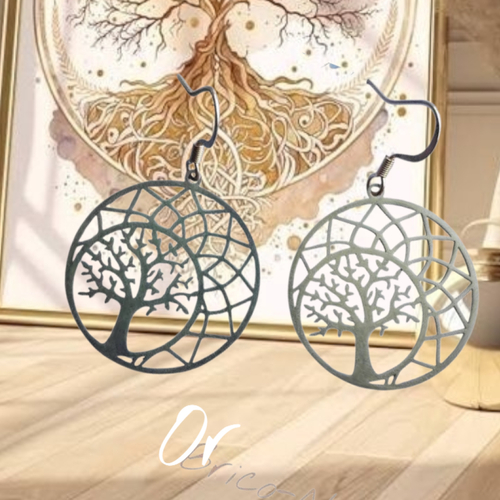 Boucles d'oreilles "arbre de vie" (or)