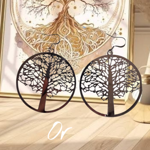 Boucles d'oreilles "arbre de vie" (or)
