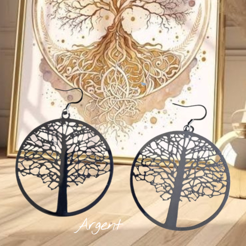Boucles d'oreilles "arbre de vie" (argent)